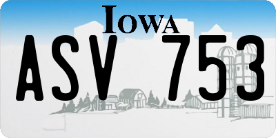 IA license plate ASV753