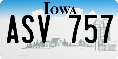 IA license plate ASV757