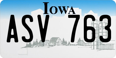 IA license plate ASV763
