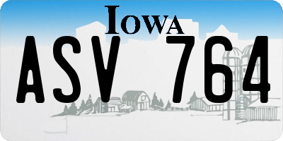 IA license plate ASV764