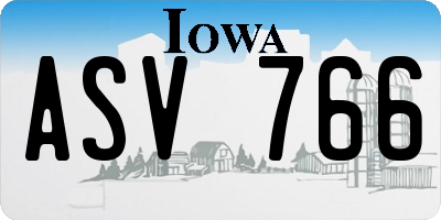 IA license plate ASV766