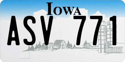 IA license plate ASV771