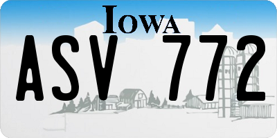 IA license plate ASV772