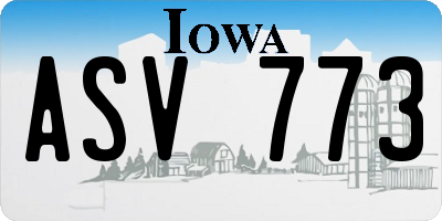 IA license plate ASV773