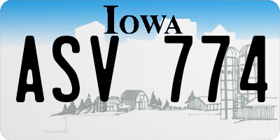 IA license plate ASV774