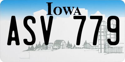 IA license plate ASV779
