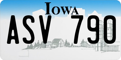 IA license plate ASV790