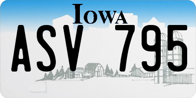 IA license plate ASV795