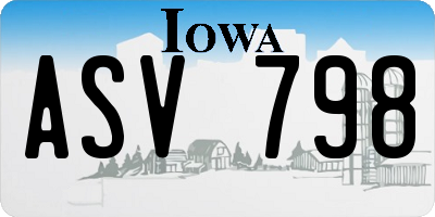 IA license plate ASV798