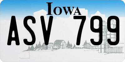 IA license plate ASV799