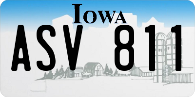 IA license plate ASV811