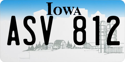IA license plate ASV812