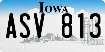 IA license plate ASV813