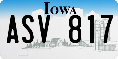 IA license plate ASV817
