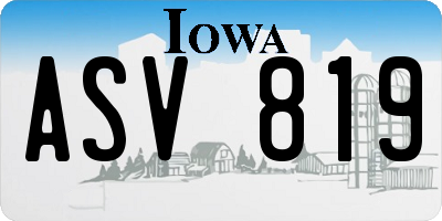 IA license plate ASV819