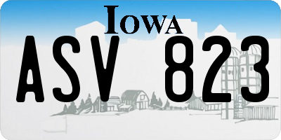 IA license plate ASV823