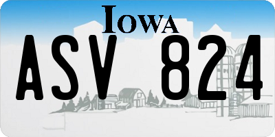 IA license plate ASV824