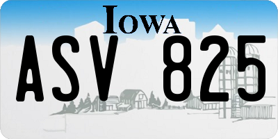 IA license plate ASV825