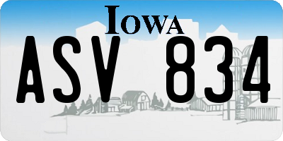 IA license plate ASV834