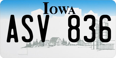IA license plate ASV836