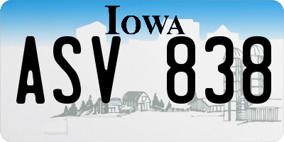 IA license plate ASV838