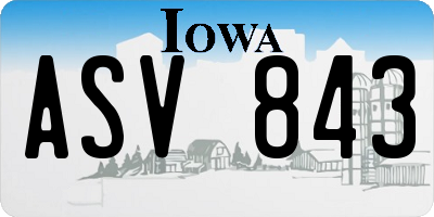 IA license plate ASV843