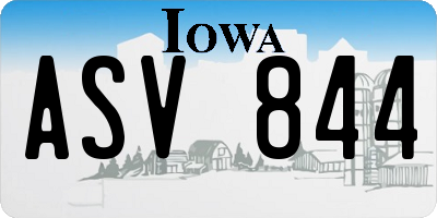 IA license plate ASV844
