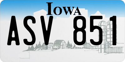 IA license plate ASV851