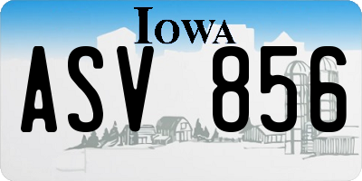 IA license plate ASV856