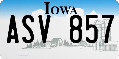 IA license plate ASV857