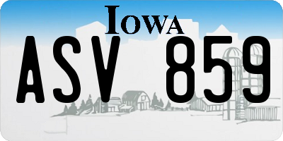 IA license plate ASV859