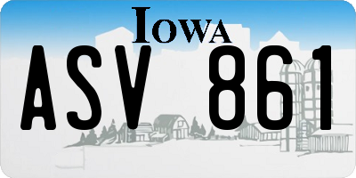 IA license plate ASV861