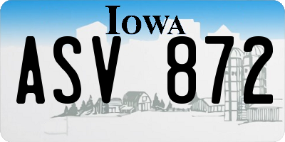 IA license plate ASV872