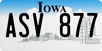 IA license plate ASV877