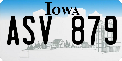 IA license plate ASV879