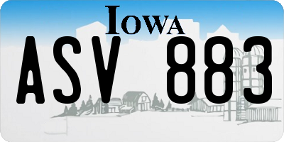IA license plate ASV883