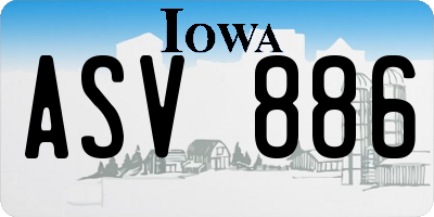 IA license plate ASV886