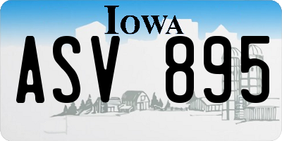 IA license plate ASV895