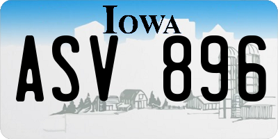 IA license plate ASV896