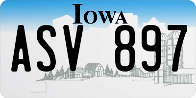 IA license plate ASV897