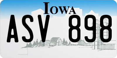 IA license plate ASV898
