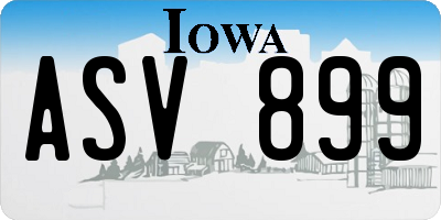 IA license plate ASV899