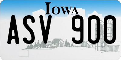 IA license plate ASV900