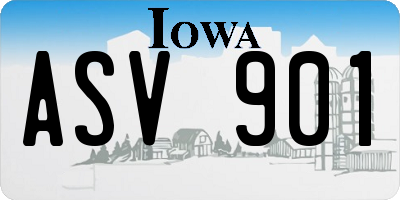 IA license plate ASV901