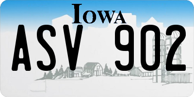 IA license plate ASV902