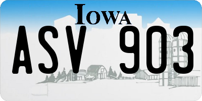 IA license plate ASV903