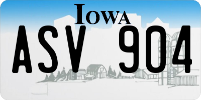 IA license plate ASV904