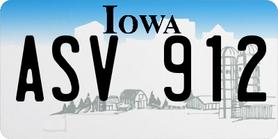 IA license plate ASV912