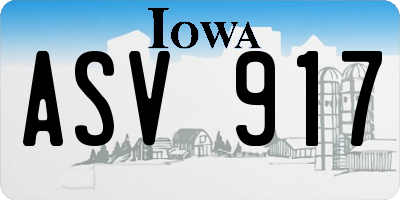 IA license plate ASV917