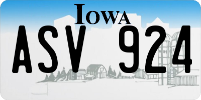 IA license plate ASV924